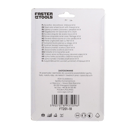 FASTER TOOLS Szczotka doczołowa stalowa. Gwint M14 100 mm