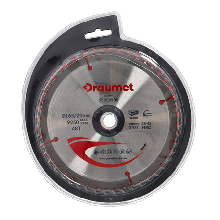 DRAUMET tarcza widiowa do piły zagłębiarki 165x20x48z