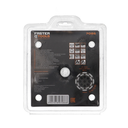 FASTER TOOLS Tarcza diamentowa do szlifowania 125mm podwójny segment