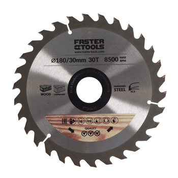 FASTER TOOLS Tarcza widiowa do cięcia drewna 180 x 30 30 1,9 1,4