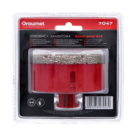 DRAUMET otwornica diamentowa do gresu M14 85mm