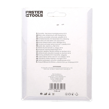 FASTER TOOLS Szczotka tarczowa mosiądz. Gwint M14 100  mm