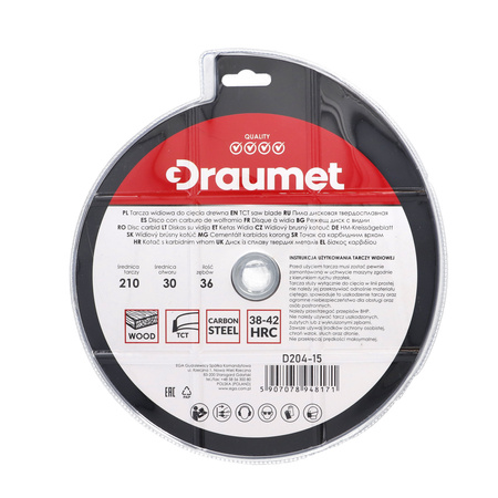 DRAUMET Tarcza widiowa 210x30 36 1,6 2,2