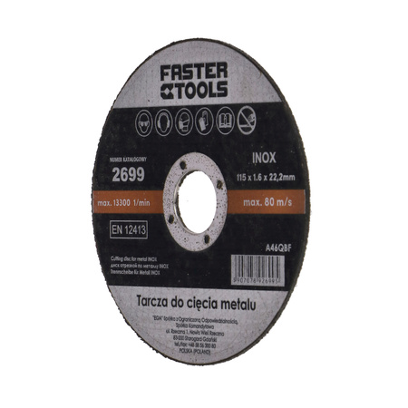 FASTER TOOLS Tarcza do cięcia metalu INOX 125 x 1,6