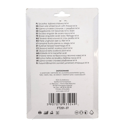 FASTER TOOLS Szczotka kątowa stalowa. Gwint M14 100 20