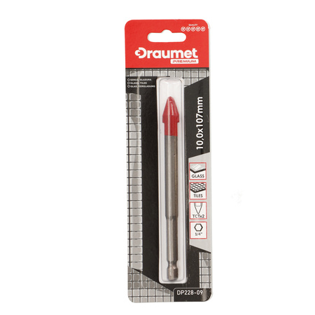 DRAUMET PREMIUM wiertło do szkła i glazury 2-ostrzowe 10,0x107mm