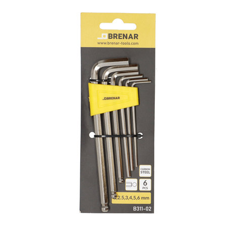 BRENAR klucze imbusowe 6cz. 2-6mm