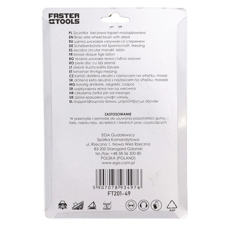 FASTER TOOLS Szczotka tarczowa, trzpień mosiądz 120 35