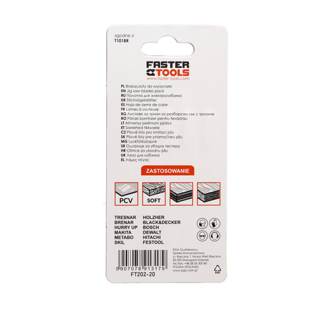 FASTER TOOLS Brzeszczot do wyrzynarki, uchwyt T, T101BR 10 100