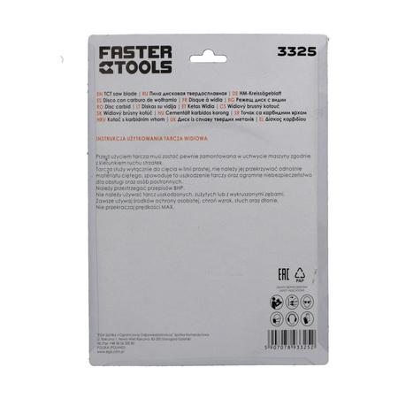 FASTER TOOLS Tarcza widiowa do cięcia drewna 184 x 30 48 1,9 1,4