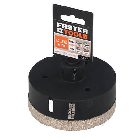 FASTER TOOLS otwornica diamentowa do gresu M14 100mm
