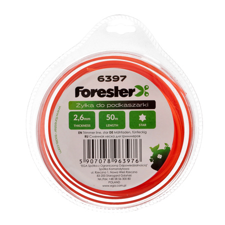 FORESTER żyłka do koszenia 2,6mm 50m gwiazda