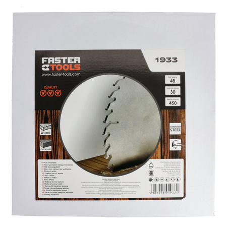 FASTER TOOLS Tarcza widiowa do cięcia drewna 450 x 30 48 3,0 2,5