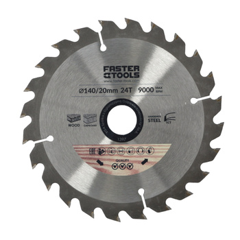 FASTER TOOLS Tarcza widiowa do cięcia drewna 140 x 20 24 1,8 1,3