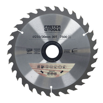 FASTER TOOLS Tarcza widiowa do cięcia drewna 210 x 30 30 2,0 1,6