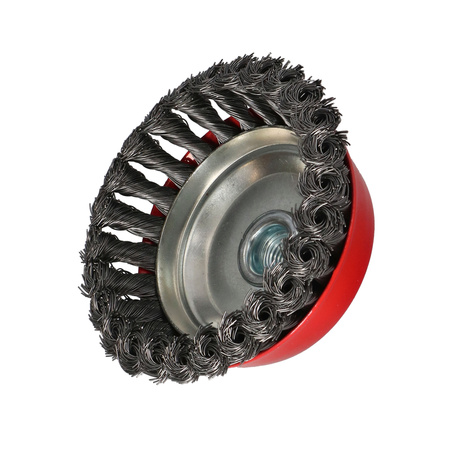 FASTER TOOLS Szczotka doczołowa splatana stalowa Gwint M14 125 25