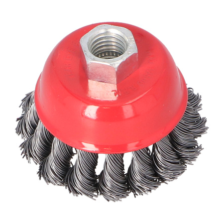 FASTER TOOLS Szczotka doczołowa splatana stalowa Gwint M14 60 mm