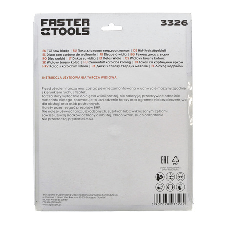 FASTER TOOLS Tarcza widiowa do cięcia drewna 200 x 30 40 1,9 1,4