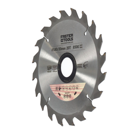 FASTER TOOLS Tarcza widiowa do cięcia drewna 180 x 30 20 1,9 1,4