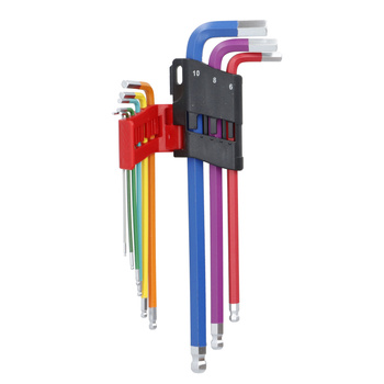 DRAUMET klucze imbusowe 9szt extra długie z kulką 1,5-10 powlekane