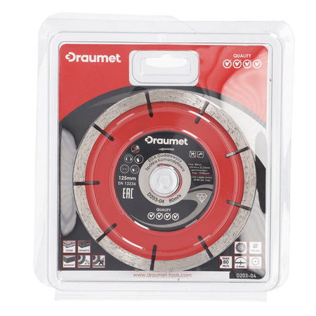 DRAUMET tarcza diamentowa do bruzd 125x22,23x6,4mm