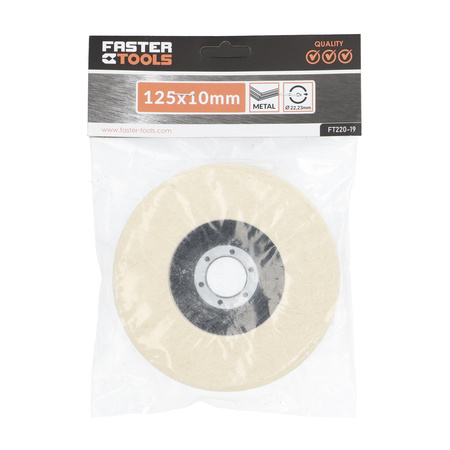 FASTER TOOLS tarcza polerska filcowa pełna 125x10x22,23mm