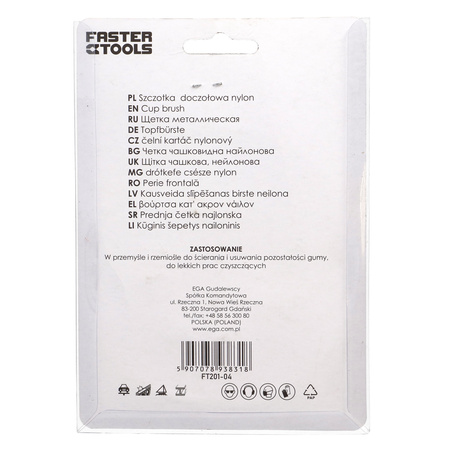 FASTER TOOLS Szczotka doczołowa M14 nylonowa 100