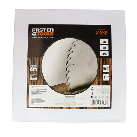 FASTER TOOLS Tarcza widiowa do cięcia drewna 450 x 30 60 3,0 2,5