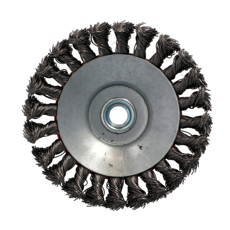 FASTER TOOLS Szczotka kątowa stalowa, splatana. Gwint M14 120 25