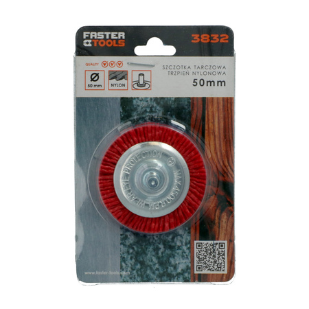 FASTER TOOLS Nylonowa szczotka tarczowa z trzpieniem 50
