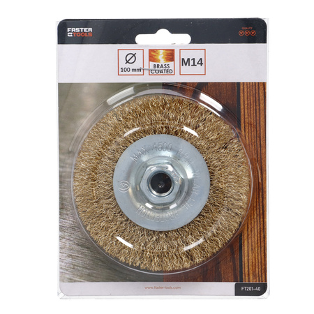 FASTER TOOLS Szczotka tarczowa mosiądz. Gwint M14 100  mm