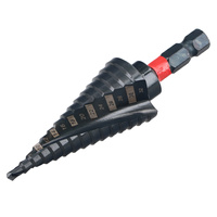 DRAUMET PREMIUM wiertło wielostopniowe skrętne 4-32mm, M2 tytanowane uchwyt 3/8''