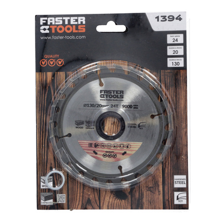 FASTER TOOLS Tarcza widiowa do cięcia drewna 130 x 20 24 1,8 1,3