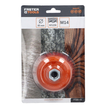 FASTER TOOLS Szczotka doczołowa M14 nylonowa 85