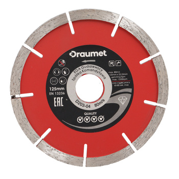 DRAUMET tarcza diamentowa do bruzd 125x22,23x6,4mm