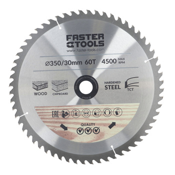 FASTER TOOLS Tarcza widiowa do cięcia drewna 350 x 30 60 2,5 2,2
