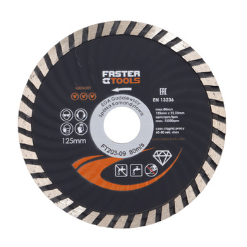 FASTER TOOLS Tarcza diamentowa SUPER TURBO 125 x 2,6