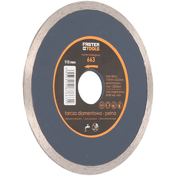 FASTER TOOLS Tarcza diamentowa pełna 115 x 2,0