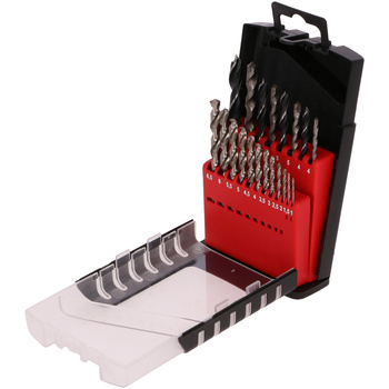 DRAUMET wiertła 20szt. - 4szt. do betonu, 12szt. do metalu, 4szt. do drewna