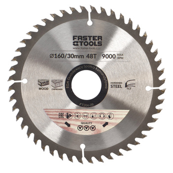 FASTER TOOLS Tarcza widiowa do cięcia drewna 160 x 30 48 1,9 1,4