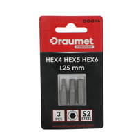 DRAUMET PREMIUM Bity HEX4, HEX5, HEX6 - 3 sztuki 25