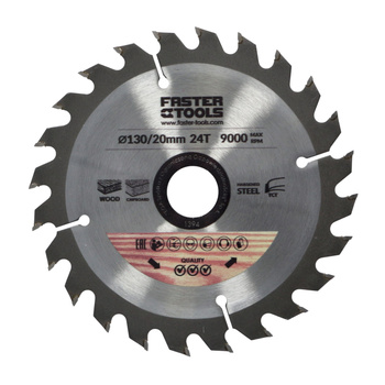 FASTER TOOLS Tarcza widiowa do cięcia drewna 130 x 20 24 1,8 1,3