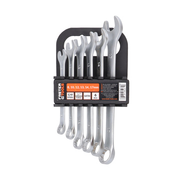 FASTER TOOLS klucze płasko-oczkowe satyna 6cz. 8-17mm