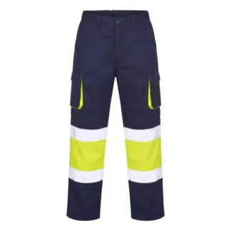 PROTECT2U – spodnie robocze odblaskowe Navy Blue / Hi-Vis Yellow XXL